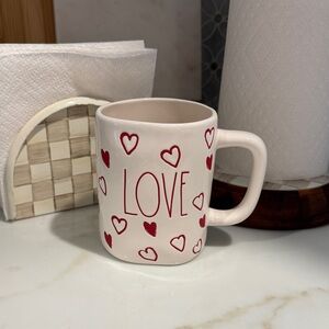 Rae Dunn Love Heart Mug - Red and White